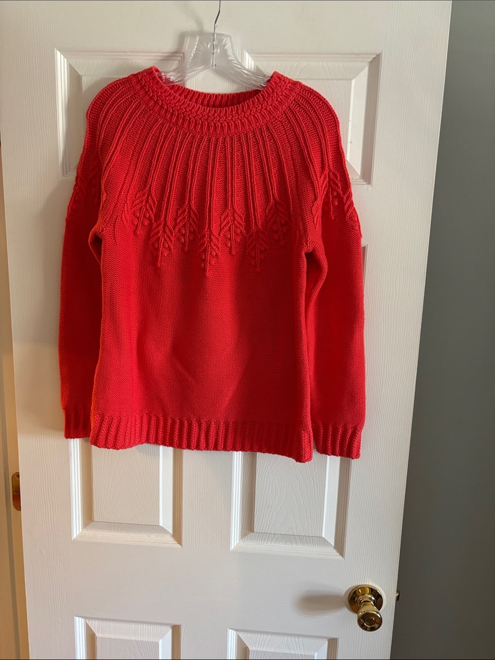 Talbots Orange Crewneck Knit Sweater